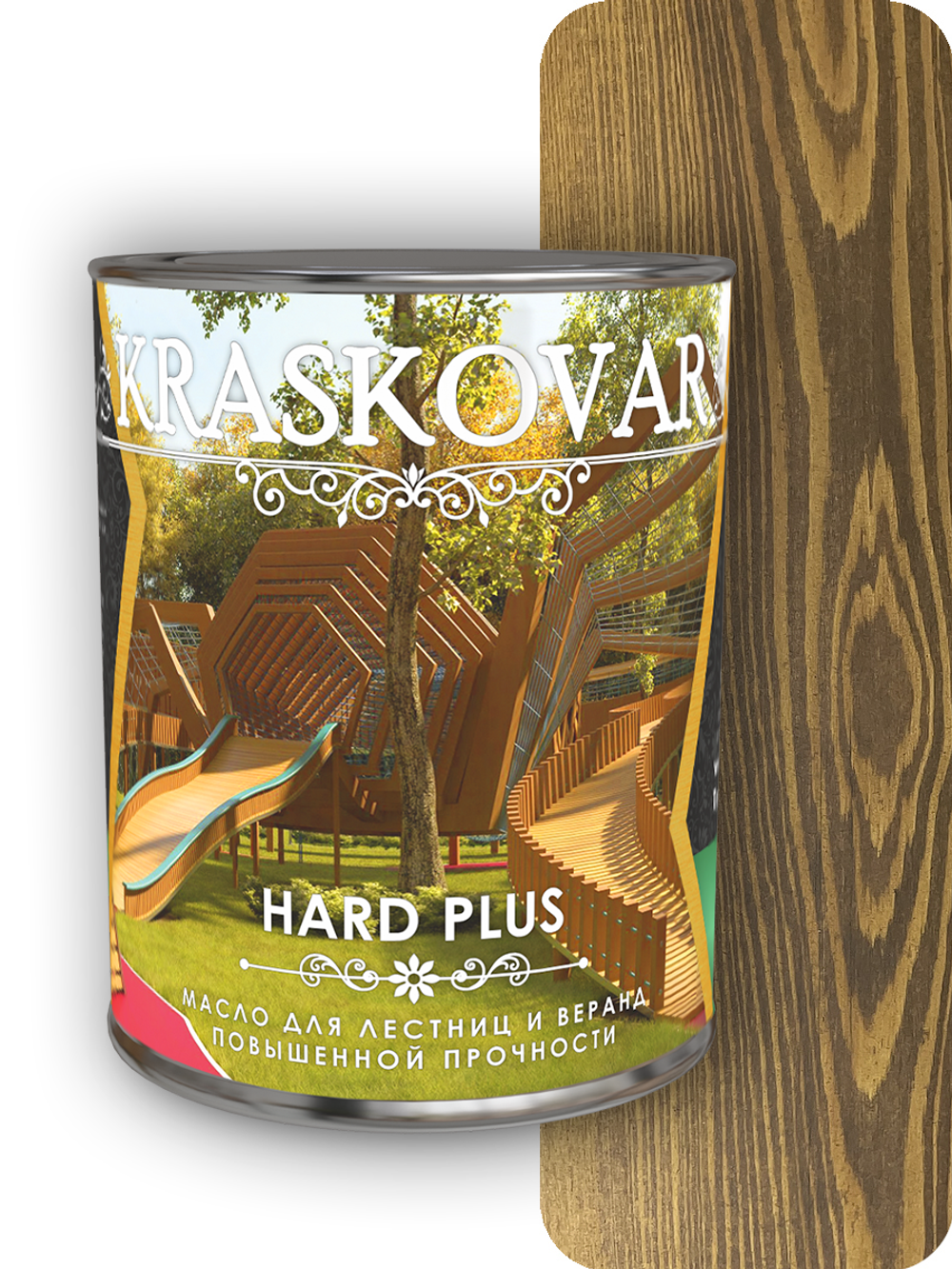 Масло повышенной прочности для лестниц и веранд Kraskovar Hard Plus орех