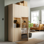 Книжный шкаф -  BESTÅ / BESTА IKEA/ БЕСТА/ БЕСТО ИКЕА, 120х42х193 см,   под беленый дуб