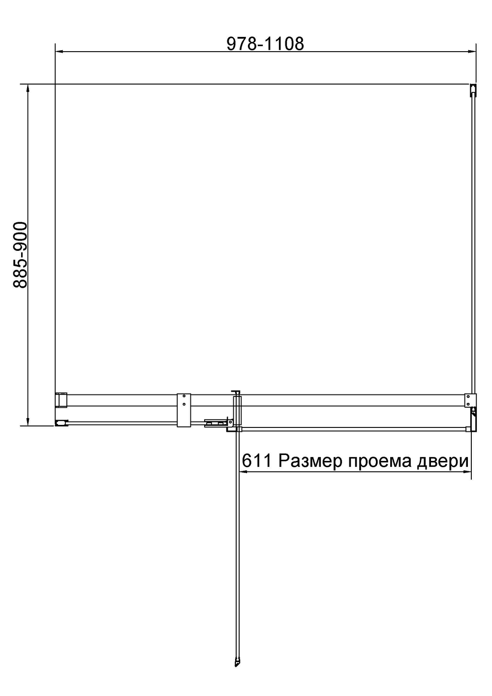 Душевой уголок Экстенза (Extenza) Vincea VSR-4EX101190CL, 1000/1100*900, хром, стекло прозрачное