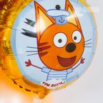 Шар (18"/46 см) Круг, Три Кота, Коржик, Желтый