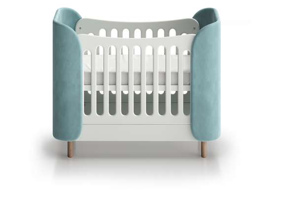 Кроватка KIDI Soft mini cпальное место 60*120 см (бирюзовый)