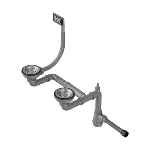 Арматура для полуторачашевых моек с универсальным прямоугольным переливом Omoikiri WK-1.5-UN-IN