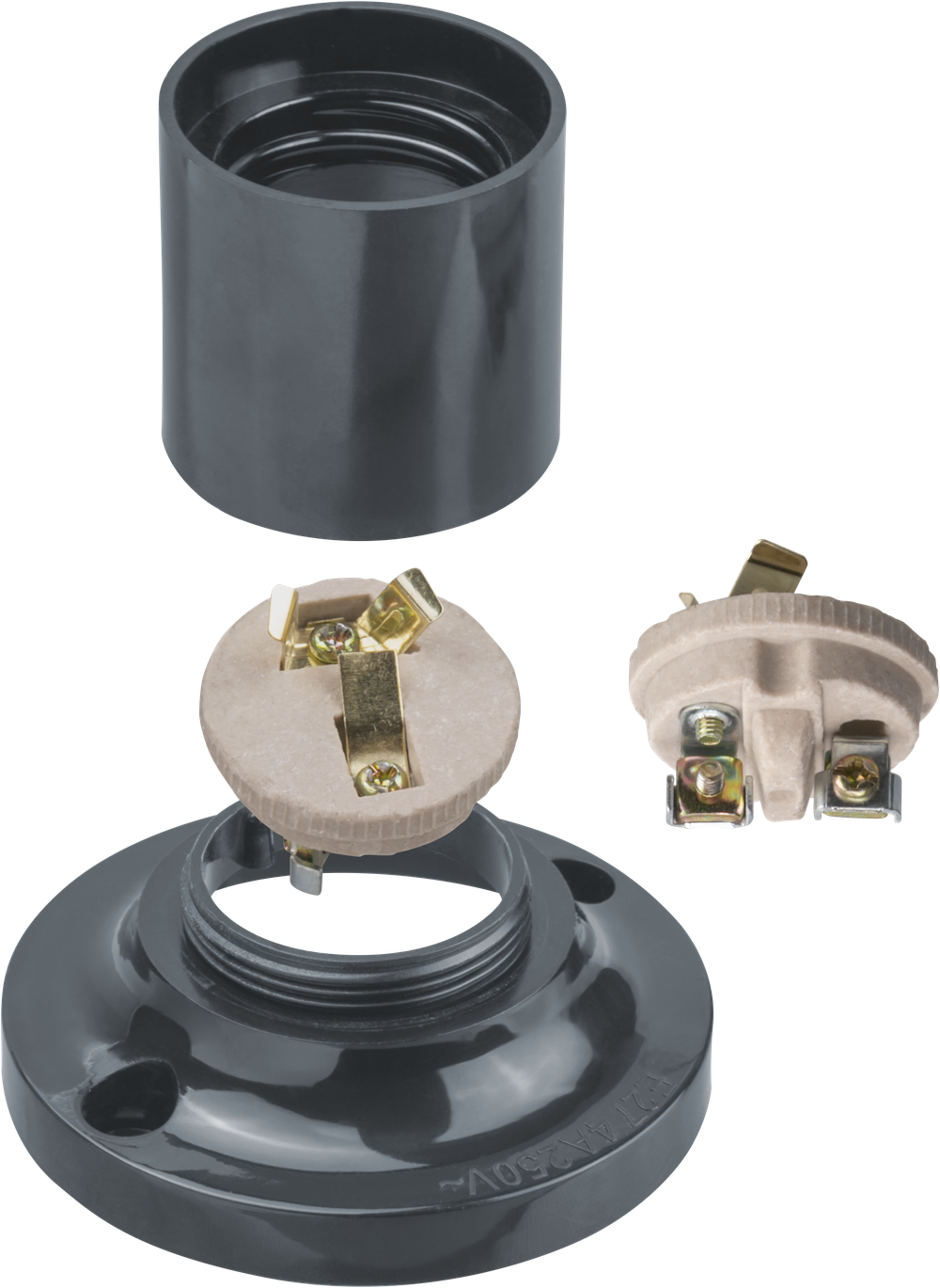 Патрон электрический Navigator 71 608 NLH-BL-W2-E27 карболит потолоч. прямой Е27