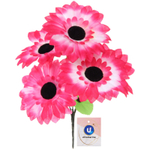 Цветы искусственные 30см «Цветочная фантазия» 5 цветков бело-розовые