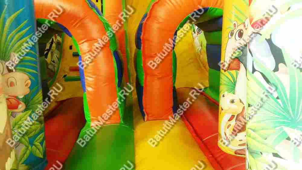 Надувной батут "Мир сафари" с цветным полом 8*4*5 м,