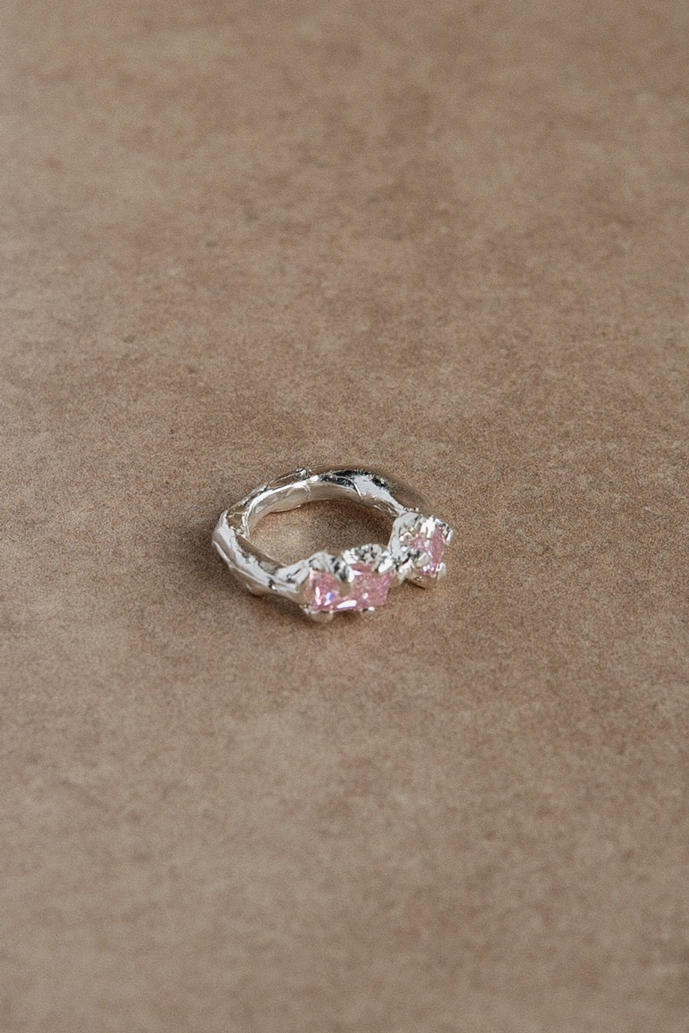 Кольцо PINK STONE IN SILVER