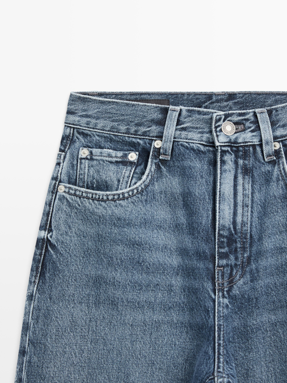 Massimo Dutti Джинсы с широкими штанинами, средне-синий