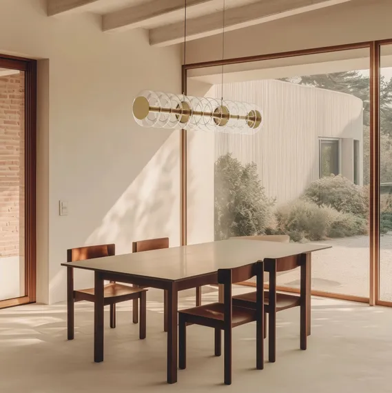 Подвесной светильник Vitree золотой металл/ прозрачный плафон