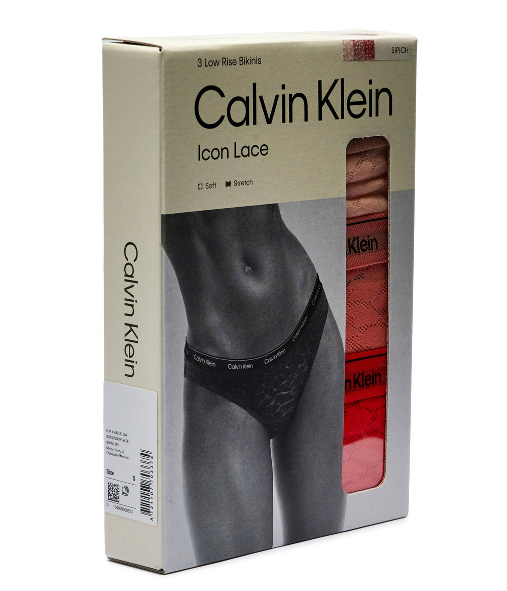 Кружевное трусики 3 пары Calvin Klein Underwear - персиковый(000QD5069E)