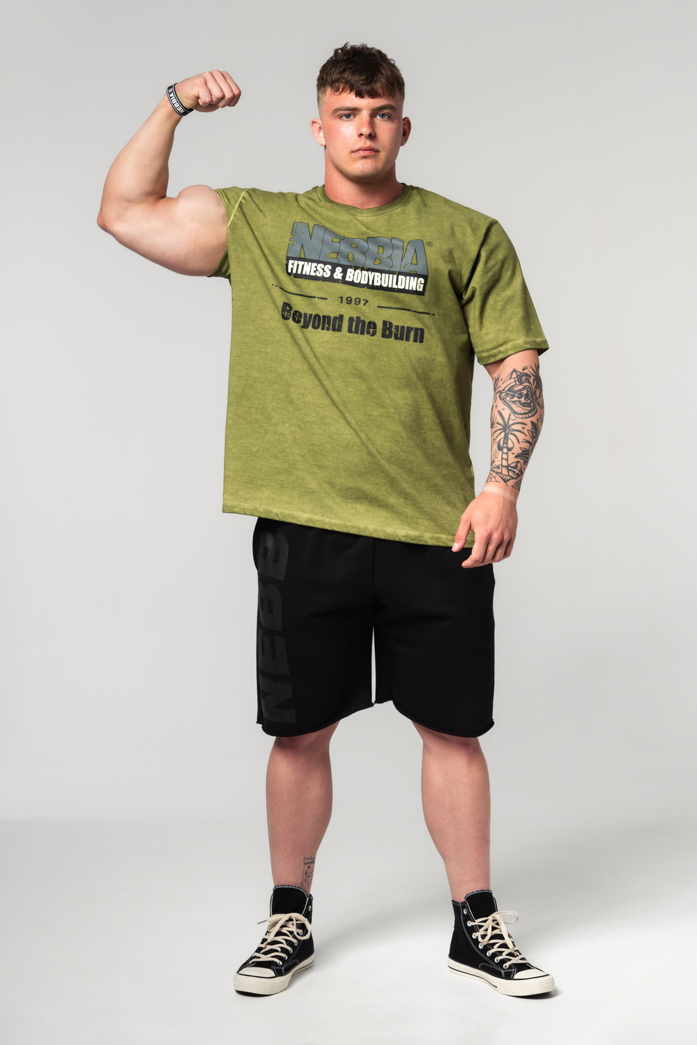 Футболка WASHED-OFF OVERSIZED T-SHIRT HERITAGE 355 Зеленая