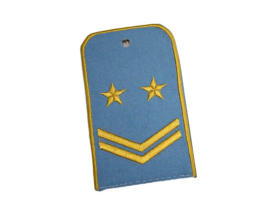 Погоны РЖД вышит. мет. зол. голубые (2 лычки 2 звезды)
