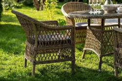 "Дольче" обеденная группа из искусственного ротанга, цвет соломенный