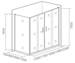 Душевой уголок Good Door Infinity WTW-TD+SP+SP 160х80 стекло матовое/профиль хром