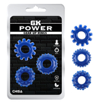 Набор эрекционных колец Gear Up Rings, синий (Цвет: синий)