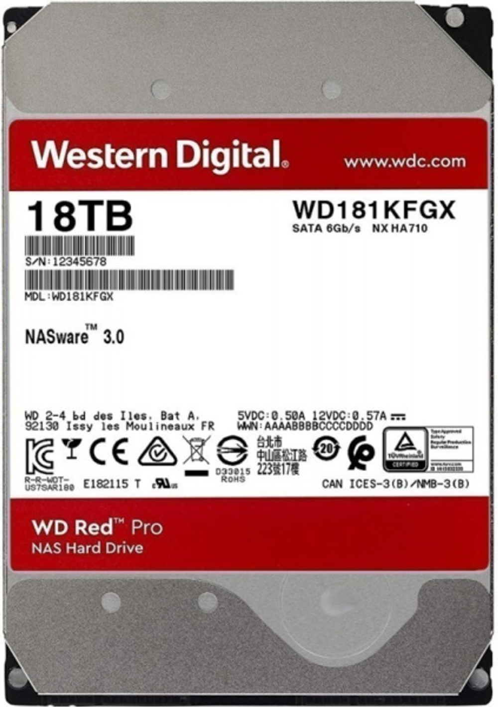 Жесткий диск 18TB SATA 6Gb/s Western Digital WD181KFGX