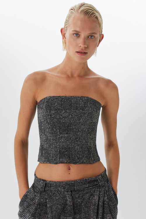 Рубашка оверсайз женская, шерсть, черный в полоску