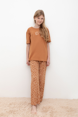 КБ 2818/миндаль,цветочный вальс пижама для девочки