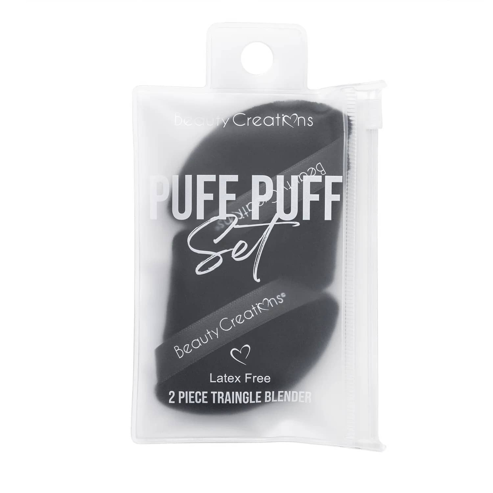 Beauty Creations  Puff Puff Set Black Набор спонжей пуховок для пудр 2шт