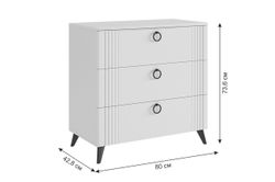 Комод "Ева"(Белое дерево/Белый матовый)