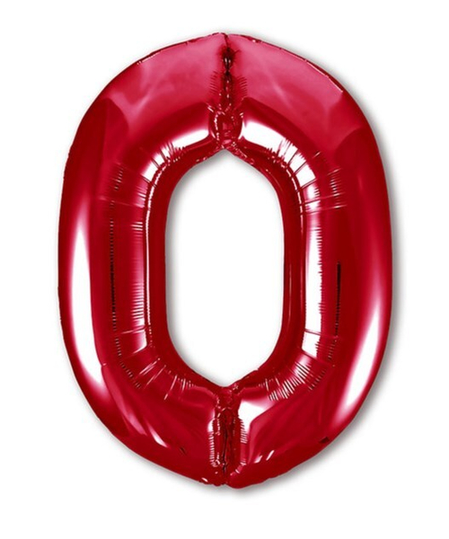 Шар цифра №0 красный