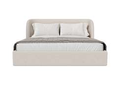 Кровать двуспальная Classic 180 см (молочный, рогожка)