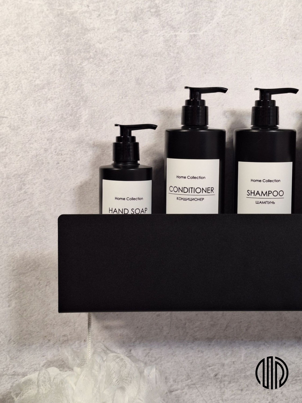 Полка настенная прямая черная MetaDec Side 40см