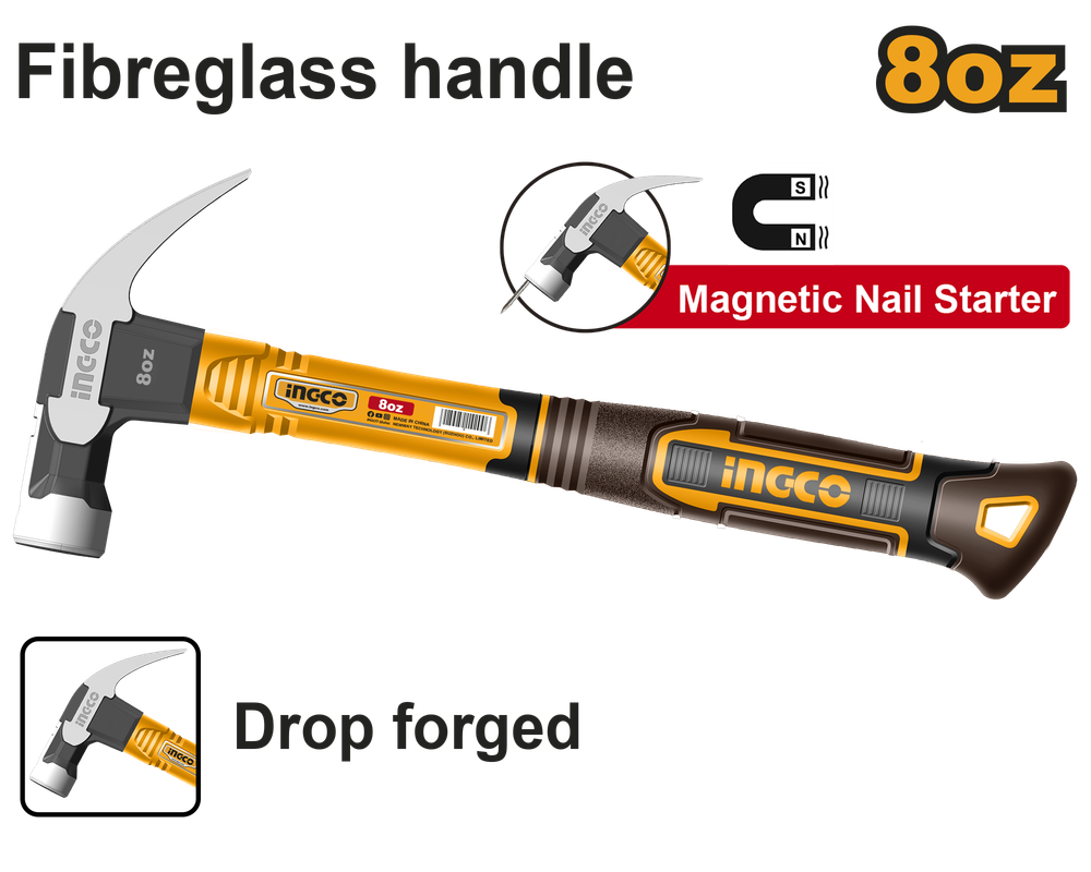 Молоток-гвоздодер 220 г INGCO HCH81008