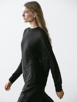 Massimo Dutti Вязаный свитер оверсайз, черный