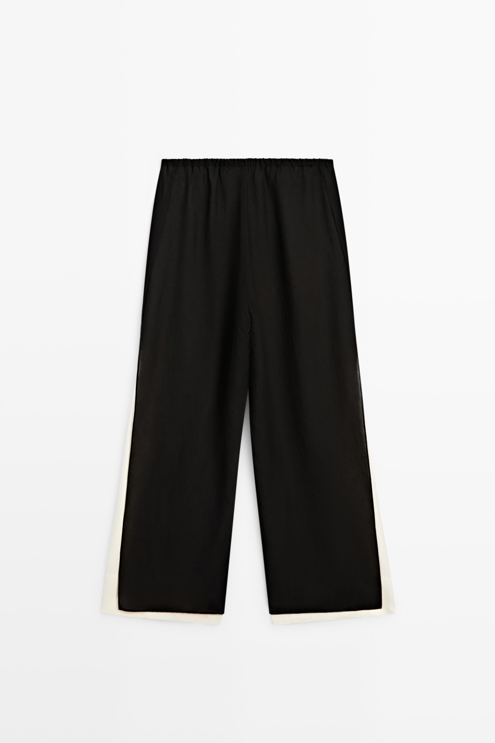 Massimo Dutti Струящиеся широкие брюки Total Look, черный