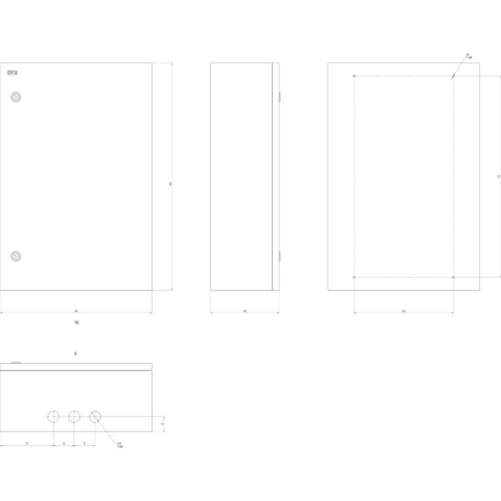 Корпус металлический ЭРА SIMPLE ЩМПг-07 (600х400х175) IP54 У2 серый | Корпуса металлические с монтажной панелью