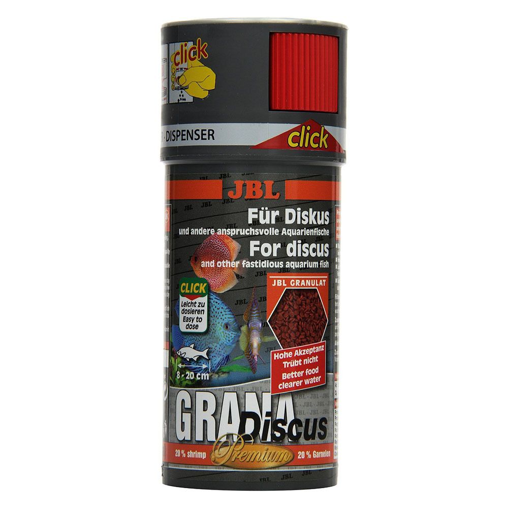 JBL GranaDiscus Click 250 мл - основной премиум корм для дискусов (гранулы), банка с дозатором