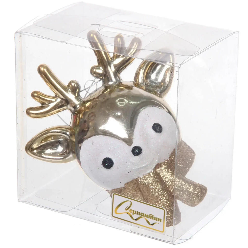 Елочная игрушка «Новогодний олененок» 7*11*10,5 см, золото