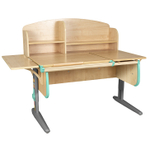 Растущая парта с задней закрытой и боковой полками Дэми СУТ 25-02-Б1НЗ (1500×880 мм)