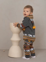 Вязаный комбинезон для новорожденных и малышей на молнии