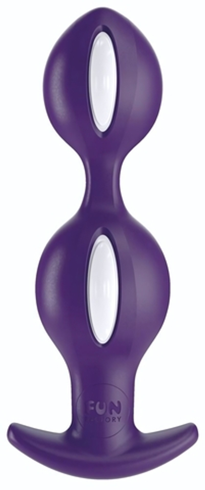 Фиолетово-белые анальные шарики B Balls Duo - 12,5 см. (Цвет: фиолетовый с белым)