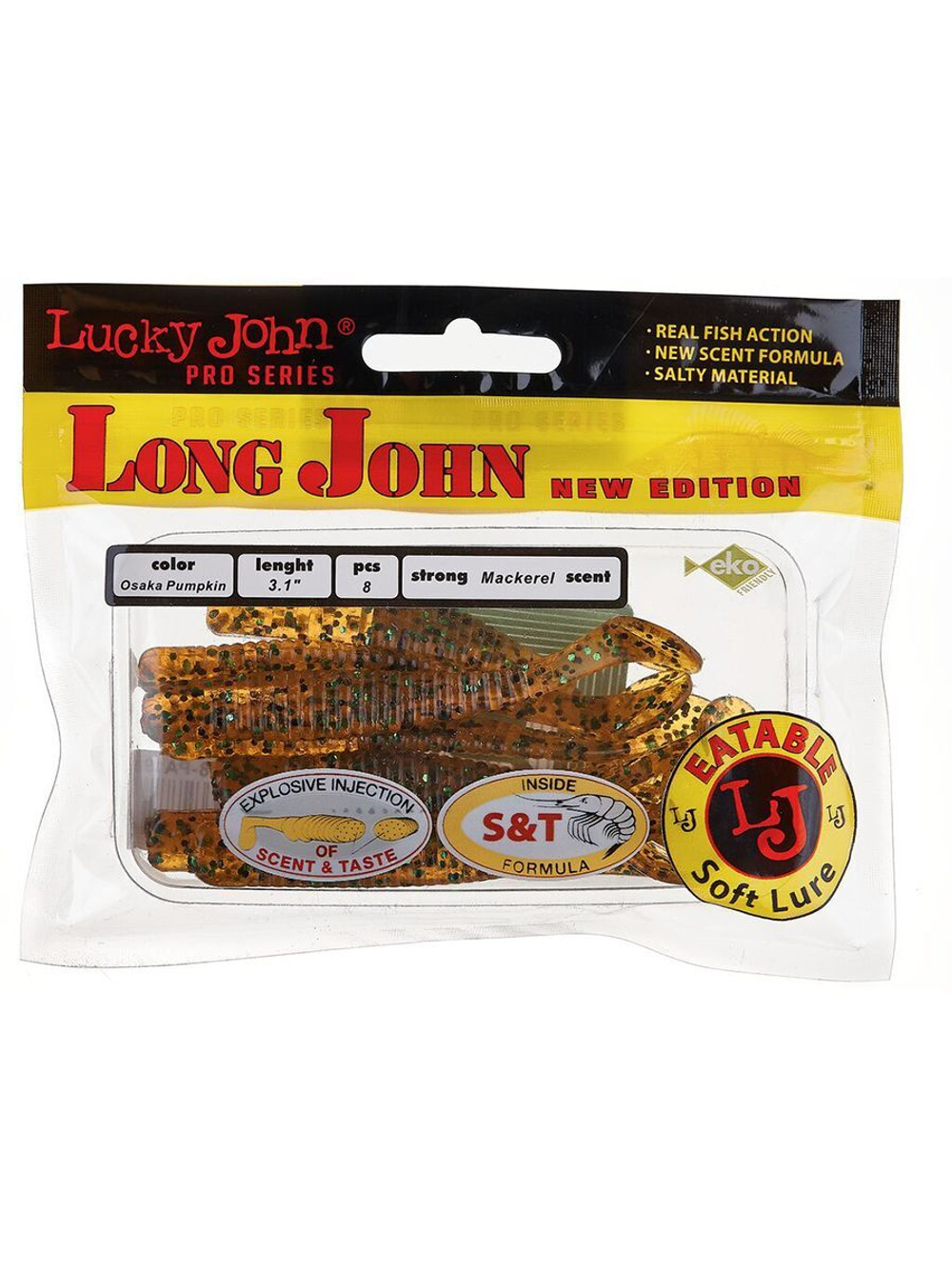 Виброхвосты съедобные LJ Pro Series LONG JOHN 3.1in (07.90)/S14 8 шт. в упак.