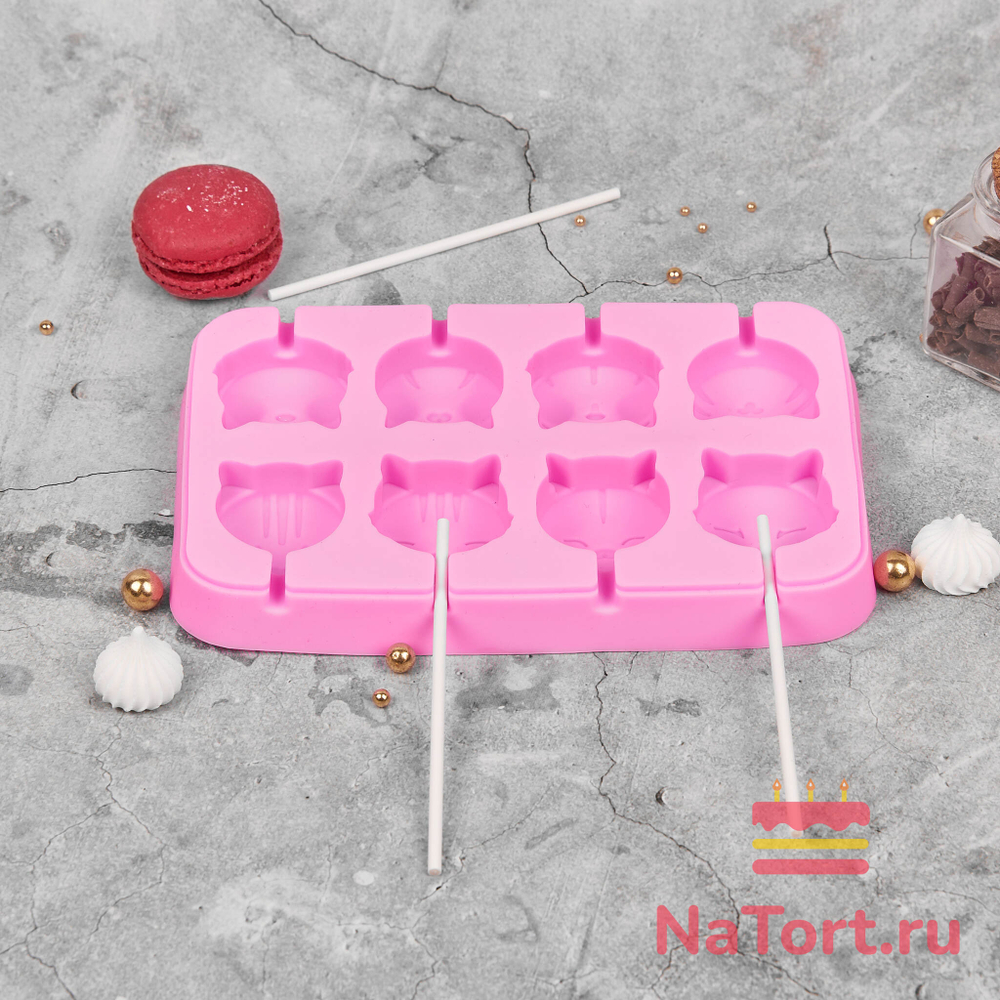 Силиконовая форма для леденцов «Милые питомцы»