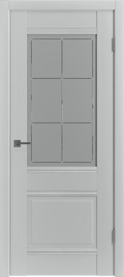 Межкомнатная дверь VFD (ВФД) EC2 ДО-стекло сатинат Emalex Steel (светло-серый матовый, без текстуры)