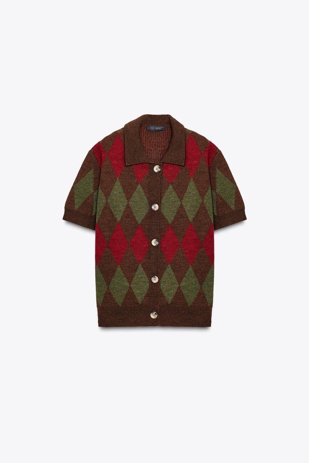 ZARA КАРДИГАН В РОМБИК, РАЗНОЦВЕТНЫЙ