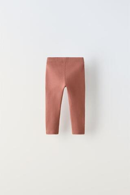 ZARA ЛЕГИНСЫ В РУБЧИК С НАШИВКОЙ, МЕДНЫЙ