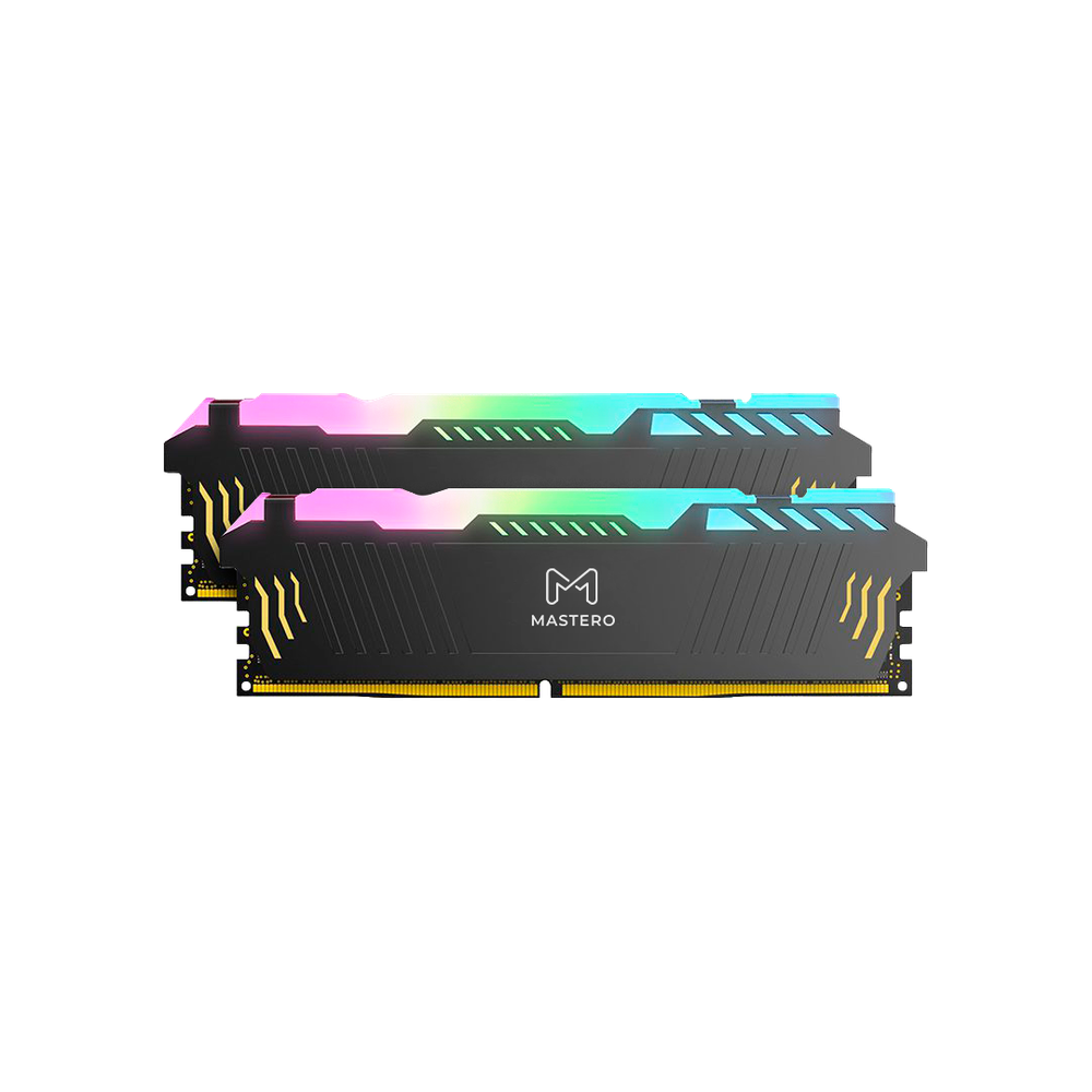 Комплект памяти Mastero DDR5 DIMM 32Гб (2х16Гб), 6000МГц, CL38, ARGB, Retail, 1.3В, XMP, с радиатором (MSHR6000C38-32G5-K2)