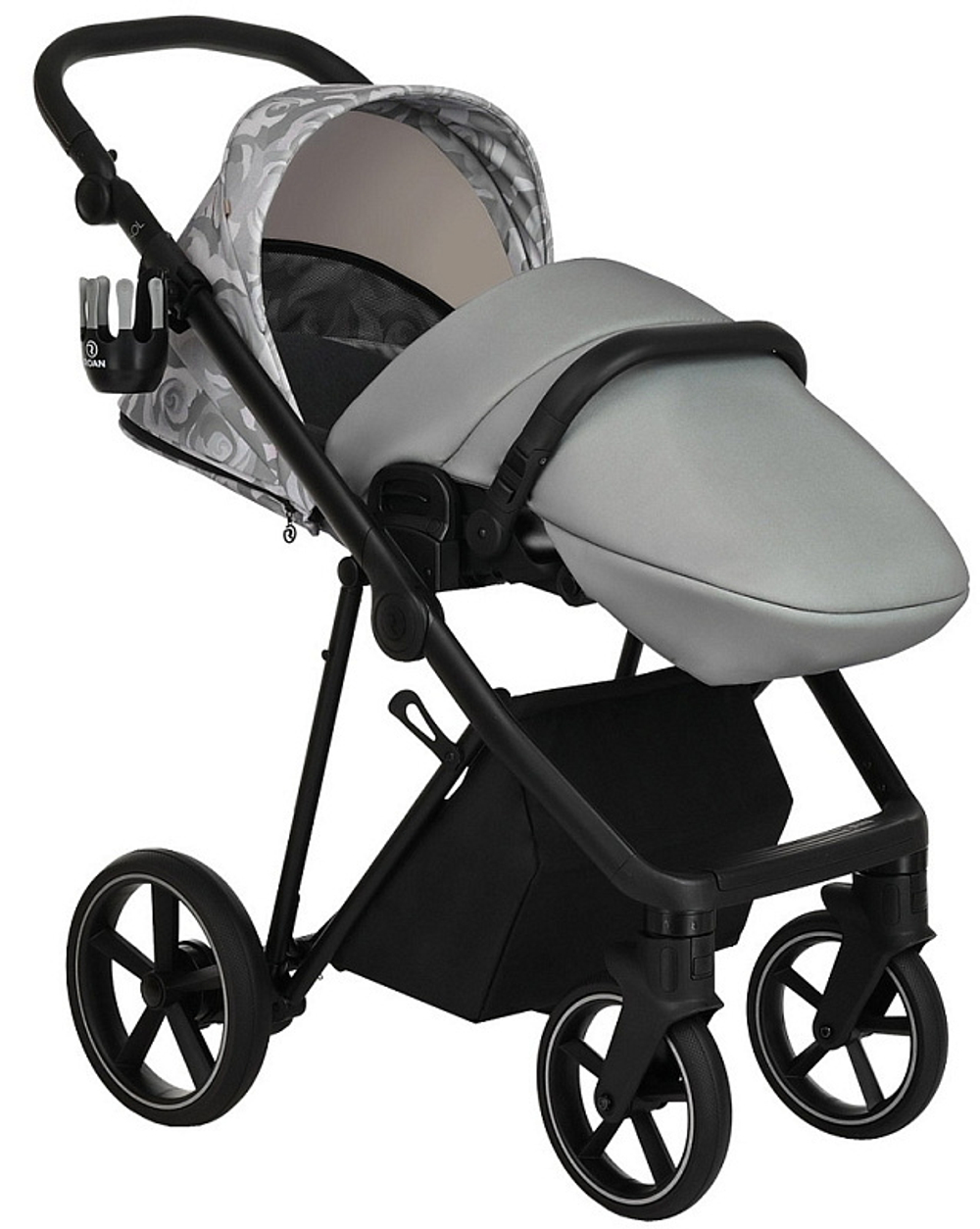 Детская коляска Roan Sol Flowers 3 в 1 с автокреслом Tutis Elo Black RSF/5002 Gray/Black