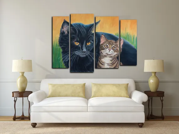 Модульная картина"Два котенка"