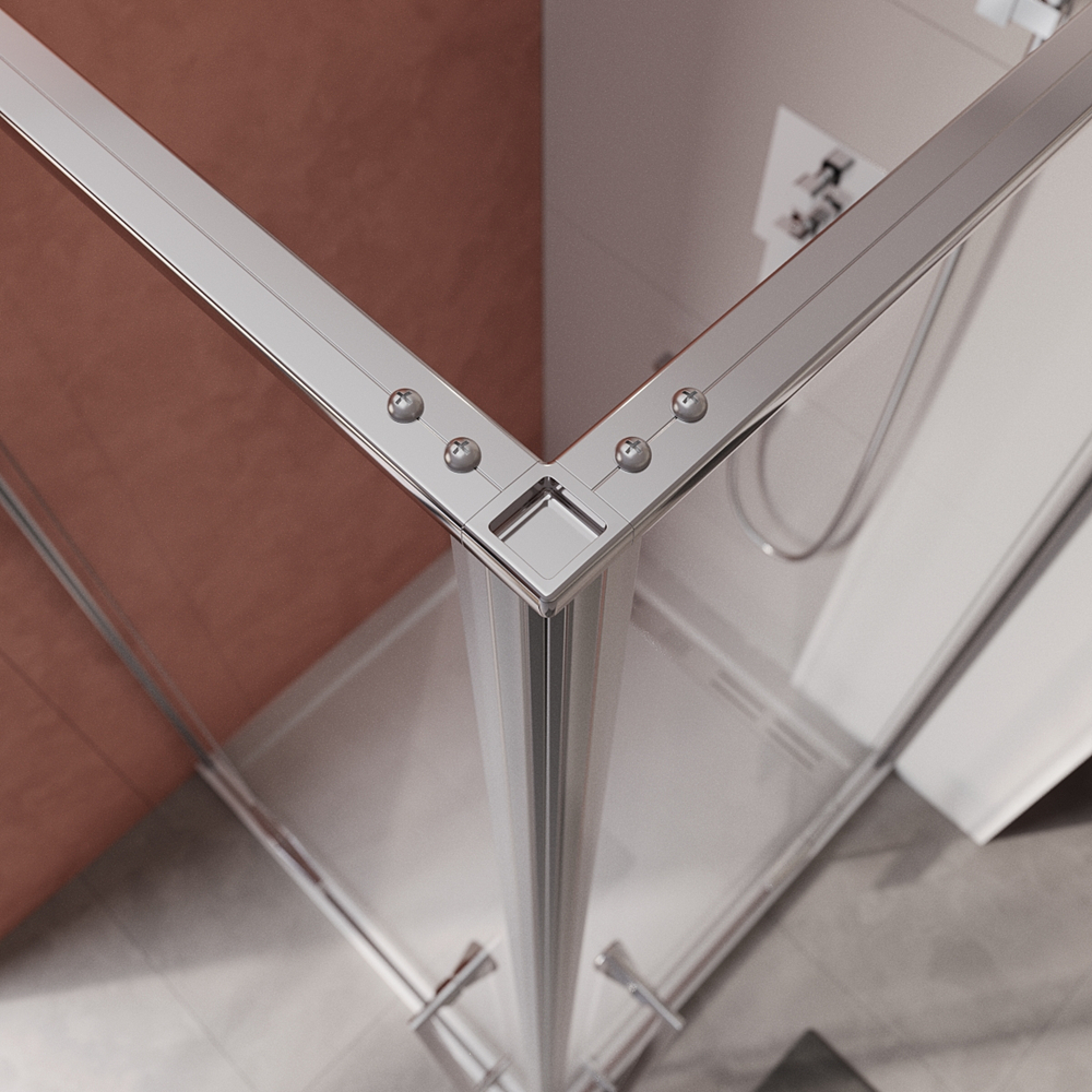 Душевой уголок Cezares LINER-AH-2-120/90-C-Cr-L, 120х90х195, левосторонний, профиль хром, стекло прозрачное