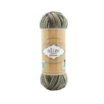 Пряжа "Superwash Artisan" 9014 Зелёный-белый-коричневый