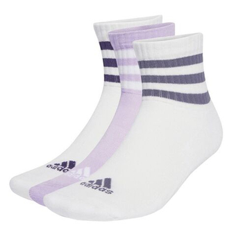 Теннисные носки Skarpety Adidas 3-Stripes Cushioned Sportswear Low-Cut 3P - белый/сливовый