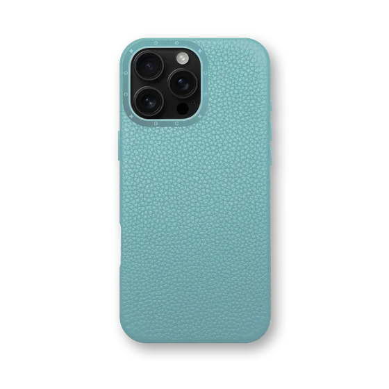 Чехол для iPhone 16 - Зернистая кожа - голубой
