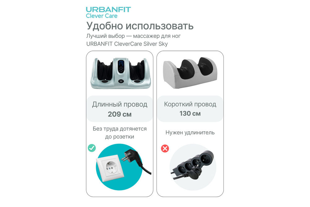 Массажер для ног CleverCare Silver Sky, голубой