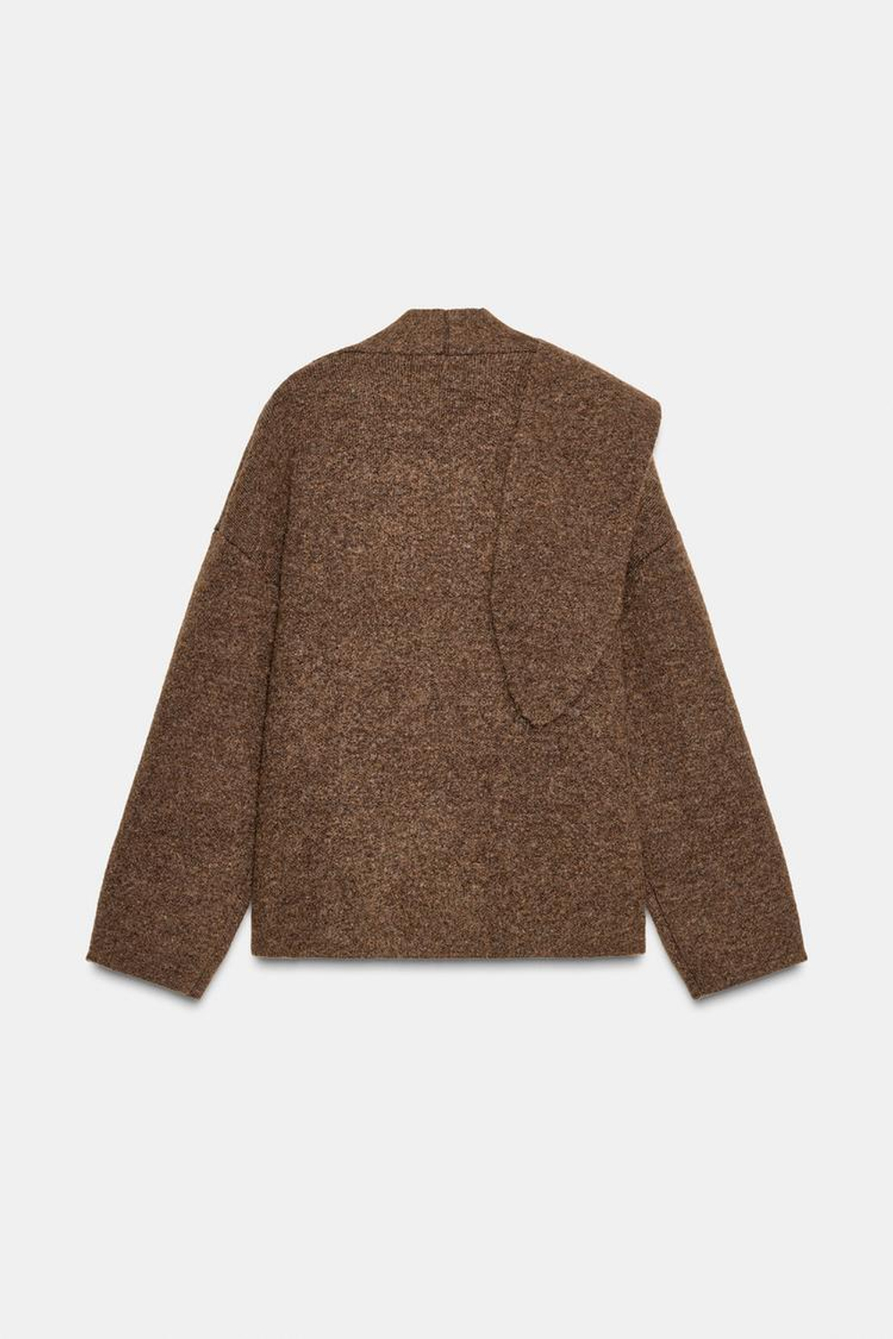 ZARA КАРДИГАН С ШАРФОМ, КОРИЧНЕВЫЙ