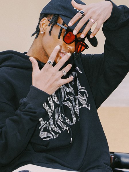 [FROM MOSCOW] Худи DONSMOKE "Rhinestone Logo" Oversized Hoodie